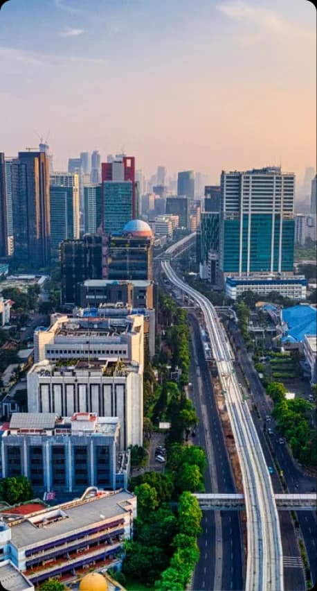 Jakarta skyline at dusk